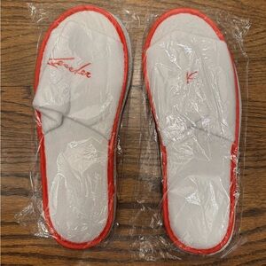 Kessler (Marriott) Boutique Hotel Slippers – 2 Pair Set, White & Red—NEW Sealed